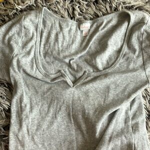 Grey Lowcut Crop Top